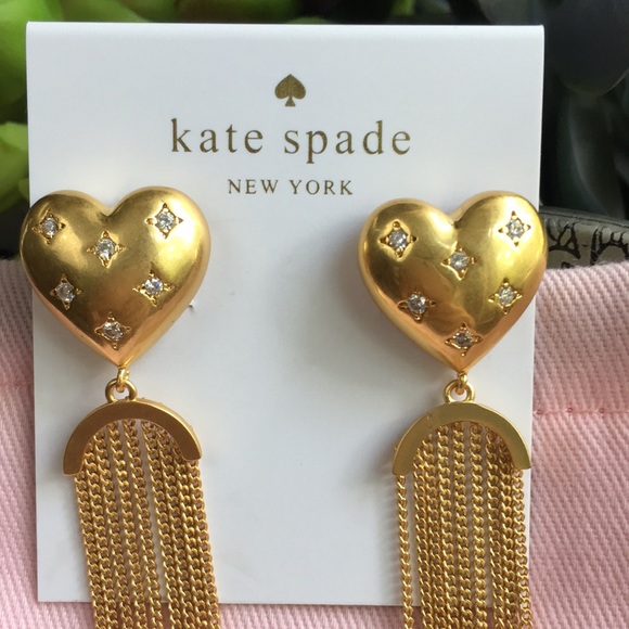 Kate Spade My Precious Heart Fringe Earrings NEW - Picture 4 of 9